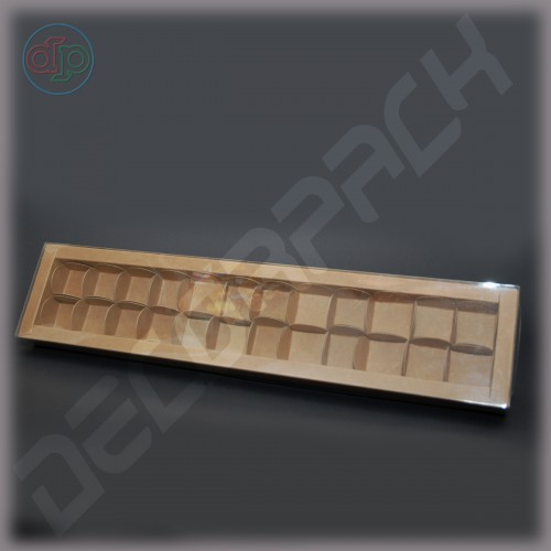 Коробка 510(480)*110(80)*35 мм із прозорою кришкою