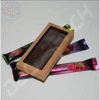 Box 156*72*16 mm (box for chocolate with a window, kraft)