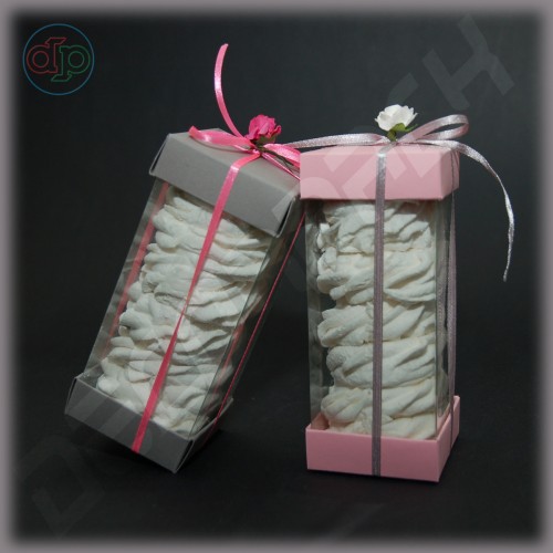 Коробка 60*60*140 мм (з прозорими стінками)