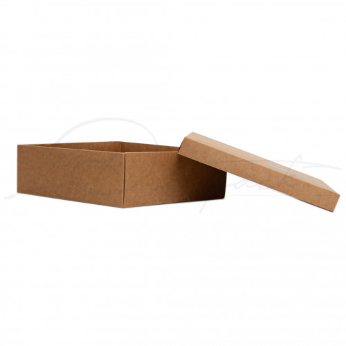 Gift box 300*300*100 mm made of kraft cardboard with logo Gift box 300*300*100 mm made of kraft cardboard with logo
