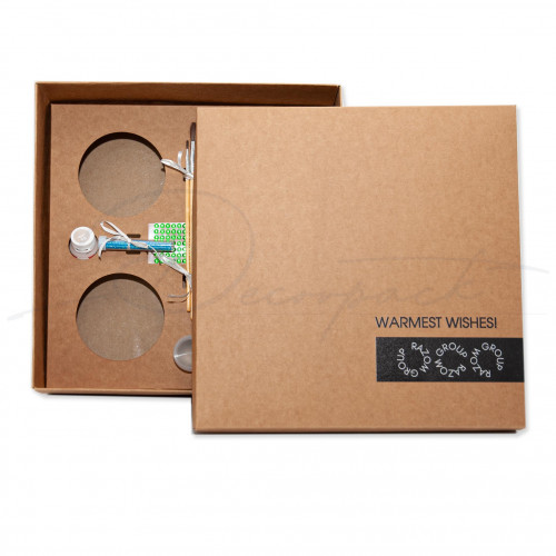 Gift box 300*300*100 mm made of kraft cardboard with logo Gift box 300*300*100 mm made of kraft cardboard with logo