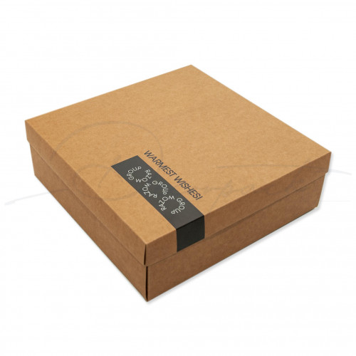 Gift box 300*300*100 mm made of kraft cardboard with logo Gift box 300*300*100 mm made of kraft cardboard with logo