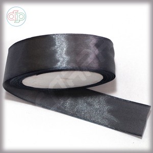 Dark gray satin ribbon (width - 25 mm)