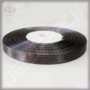 Dark gray satin ribbon (width - 6 mm)