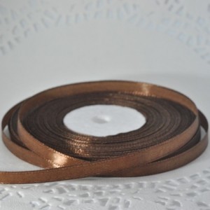 Chocolate satin ribbon (width - 6 mm)