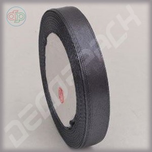 Dark gray satin ribbon (width - 12 mm)